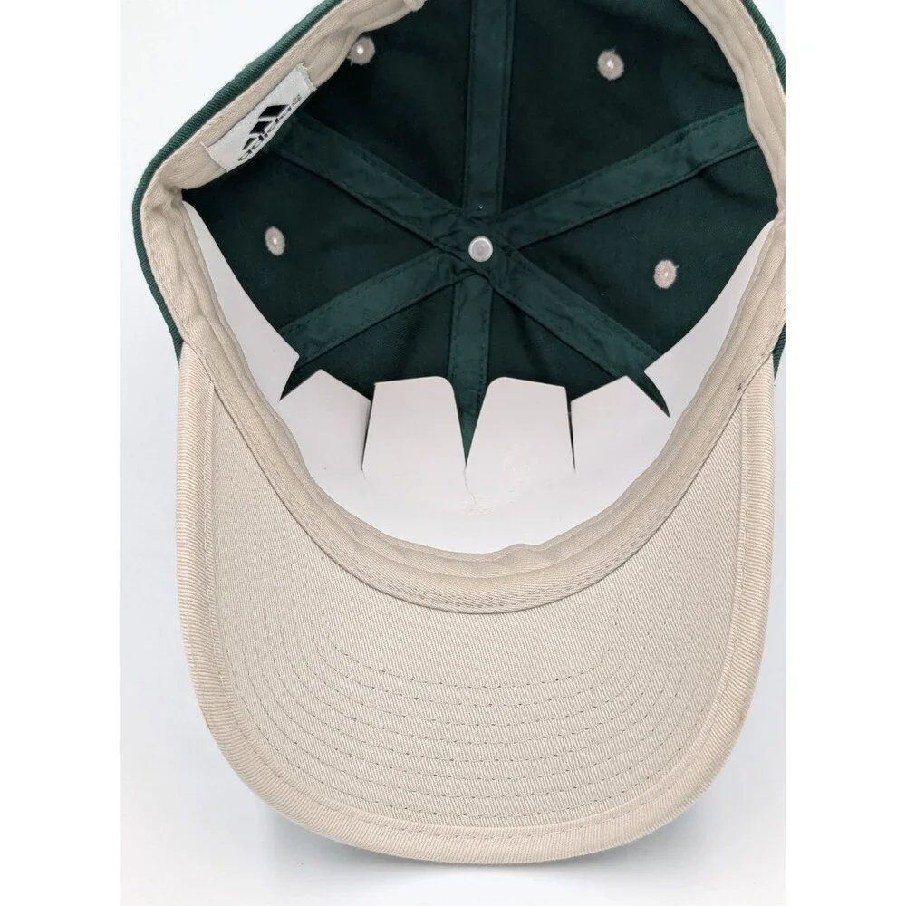 Adidas Adjustable Baseball Cap Hat Embroidered Logo Green and White